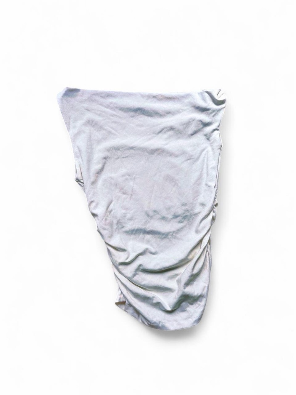 Workshop Republic Clothing Light Gray Asymmetrical Ruched Skirt